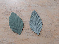 Декоративный листик из плотной ткани пастельный зеленый