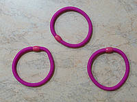 Резинка для волос жгут с пластиковой бусиной диаметр 6 см ярко-розовый