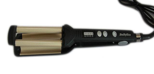 Потрійна електрична професійна плойка! GBR Babyliss Праска з регулятором температури, фото 1