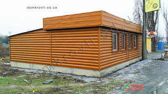 г. Одеса Ленинградское шоссе. Монтаж металлического блок хауса структурная сосна.   3