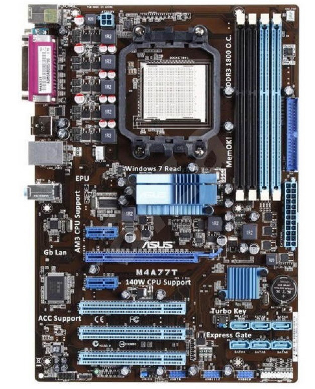 ТОПОВА Плата під AMD SAM3 на DDR3! ASUS M4A77T 140W READY !! Розуміє АБСОЛЮТНО ВСІ 2-6 ЯДЕРНІ ПРОЦИ AM3
