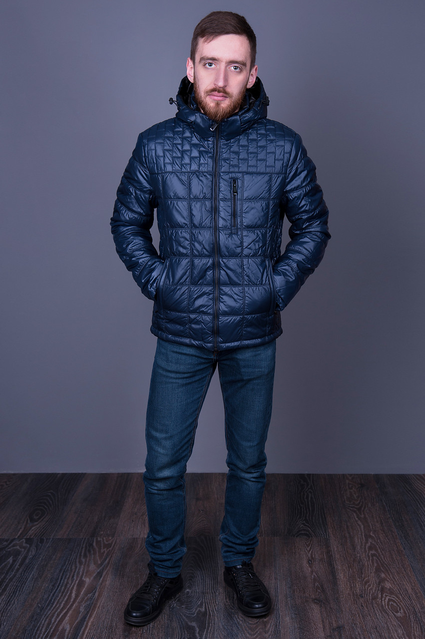 Чоловіча демісезонна стьобана куртка Black Wolf, синього кольору - фото 1 - id-p178070361