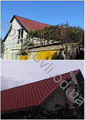 Монтаж кровли из модульной металлочерепицы Rocua с утеплением. 