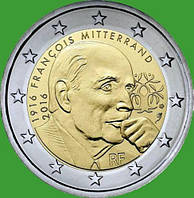 Франция 2 евро 2016 г. 100 лет со дня рождения Франсуа Миттерана . UNC.