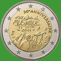 Франція 2 євро 2011 р. 30 років фестивалю музики. UNC.