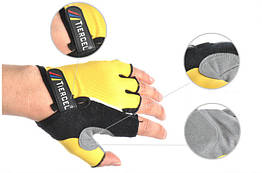 Рукавички для фітнесу (атлетичні) / велоперчатки Tiercel: S, M, L, XL (Yellow)