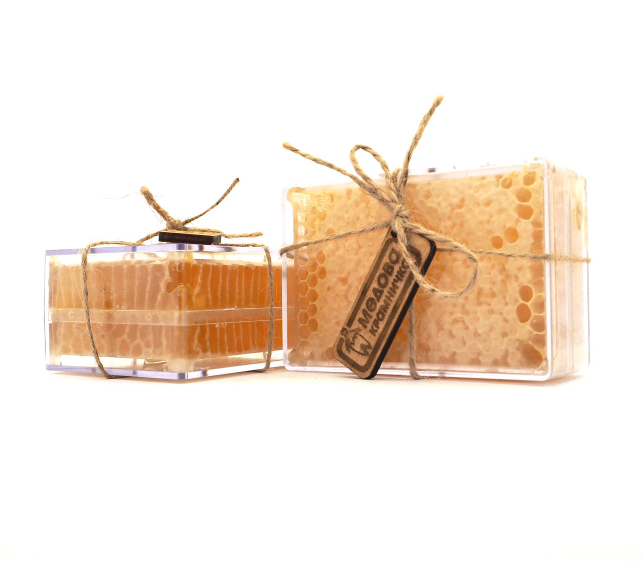 Мед натуральний стільниковий сувенірний акацієвий 250 г ТМ Медова Крамничка, фото 1