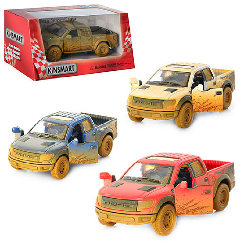 Машинка «Kinsmart» "Ford F-150 SVT Raptor Super Crew Muddy" KT 5365 WY, фото 1