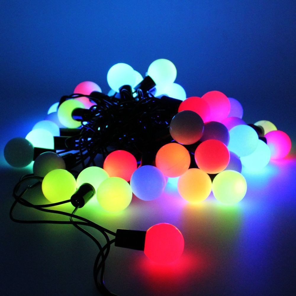 Світлодіодна стрічка ГІРЛЯНДА КУЛЬКИ 10м RGB (Professional), каучук