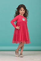 Детское нарядное платье для девочки "Малиновая пайеточка"