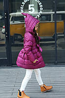 Демисезонное пальто для девочки. Размеры 90-130. 90, Лиловый