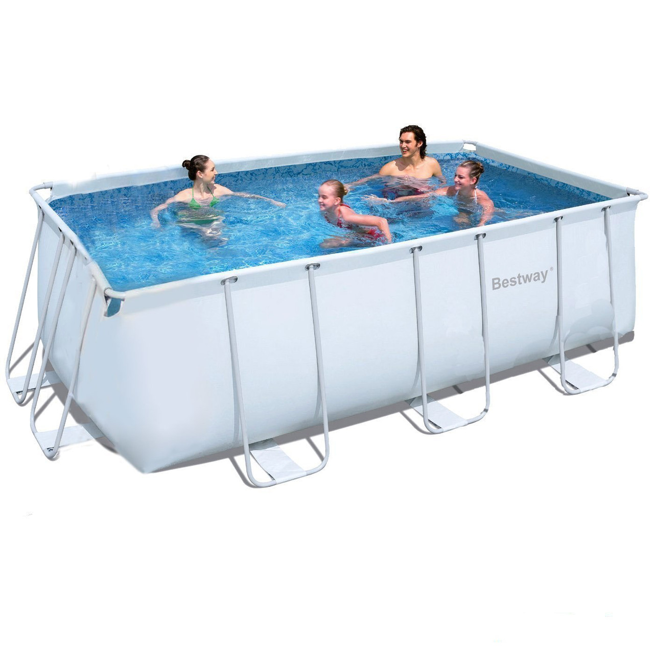 Каркасний басейн Bestway Power Steel Rectangular Frame 412х201х122 см Басейн прямокутний