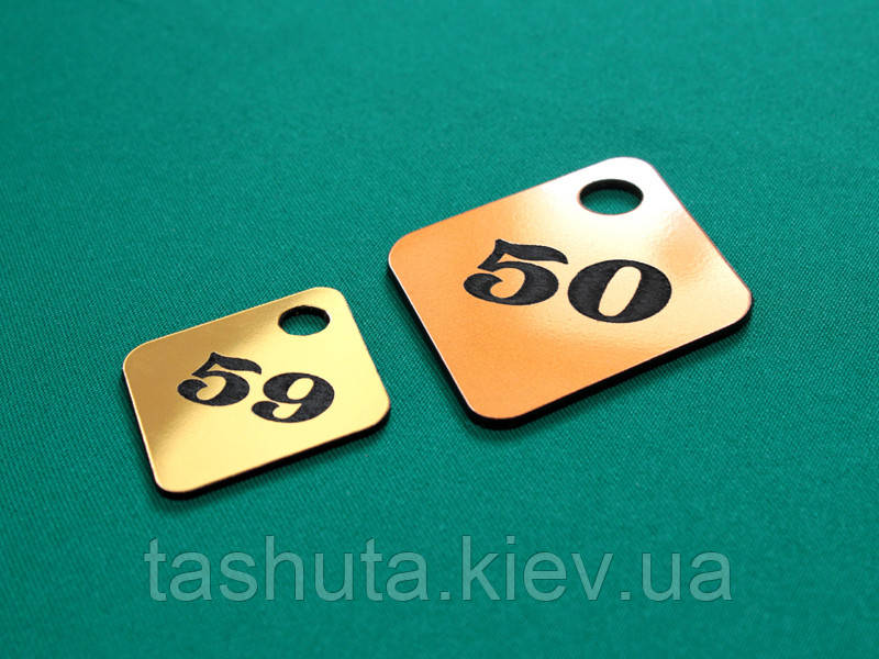 Гардеробный пластиковый номерок 40х50 мм, односторонний Ташута  (21-72030-01)