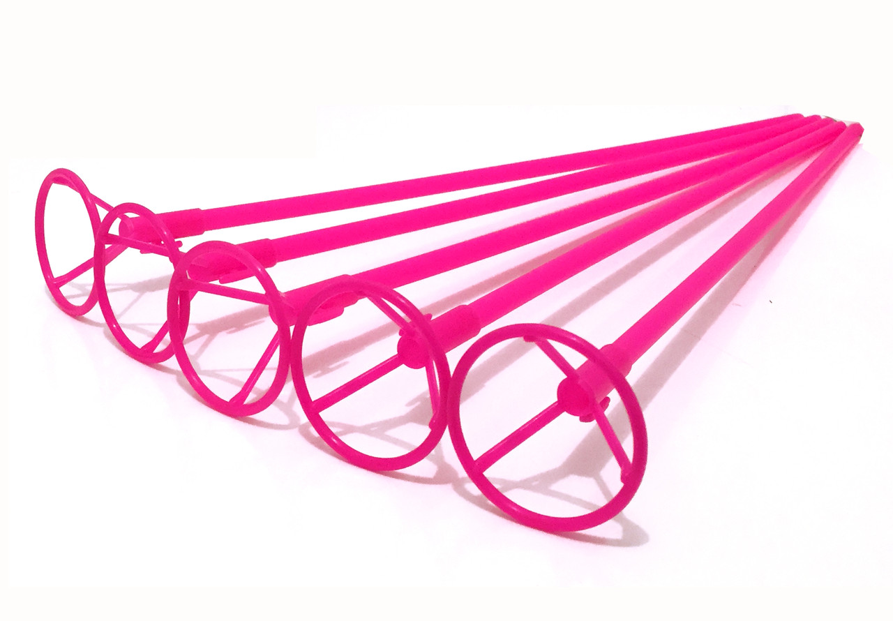 Палички тримачі для кульок фольгованих рожеві 40 см (50 шт.) - фото 1 - id-p641455639