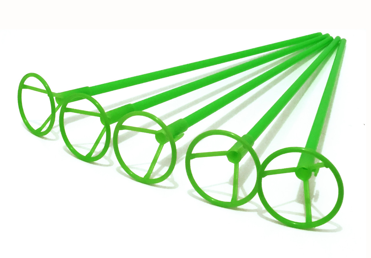 Палочки держатели для шариков фольгированных зелёные 40 см. (50 шт.) - фото 1 - id-p641456539