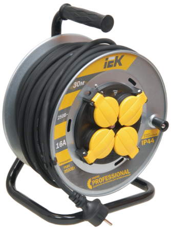 Котушка УК30 на мет з т/з 4 місця 2P+PE/30 м КГ 3х1,5 мм2 IP44 "Professional", фото 1