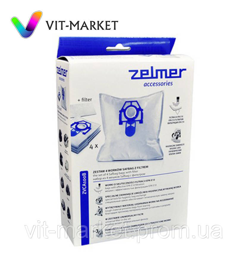 Набор мешков микроволокно SAFBAG + фильтр для пылесоса Zelmer код 12003415 (49.4000) - фото 1 - id-p182896323