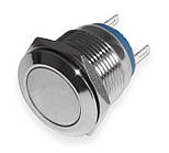Кнопка антивандальна 16 мм без фіксації, 220V, виведення під паяння