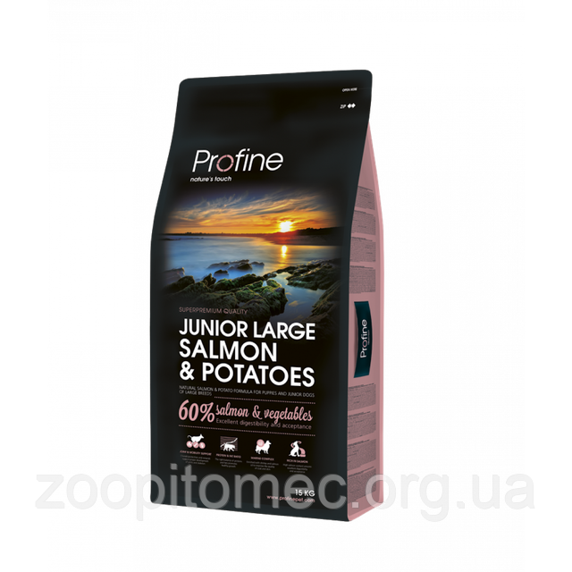 Profine (Профайн) Junior Large Breed Salmon Корм для цуценят і молодих собак великих порід з лососем, 15 кг