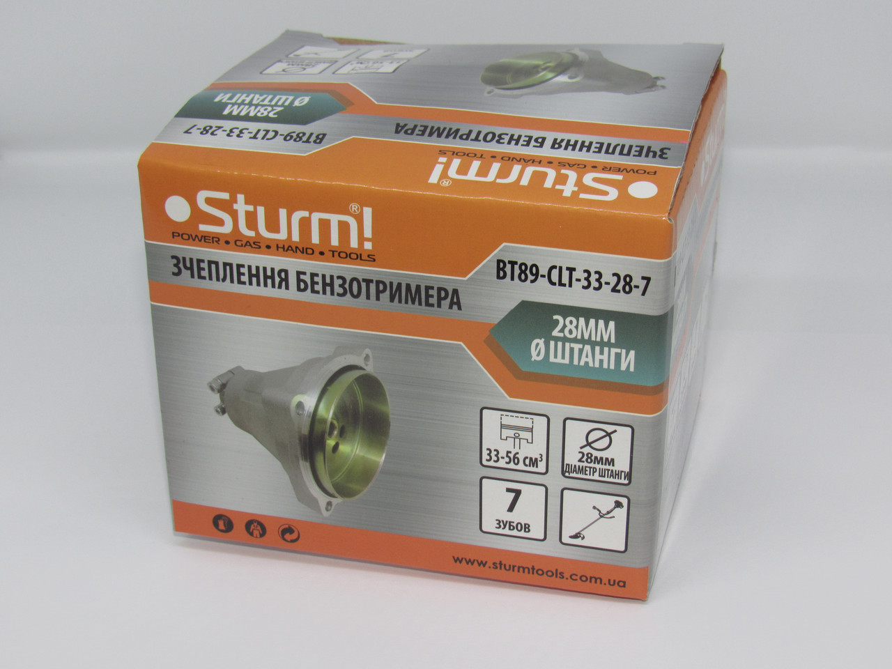 Зчеплення бензотримера, 33-56 см куб, 28 мм, 7 зуб, Sturm BT89-CLT-33-28-7, фото 1