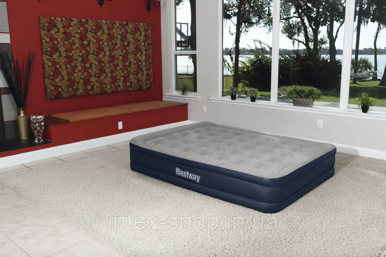 67600 BW Надувне ліжко Cornastone Airbed, 203х152х43 см, вбудований електронасос