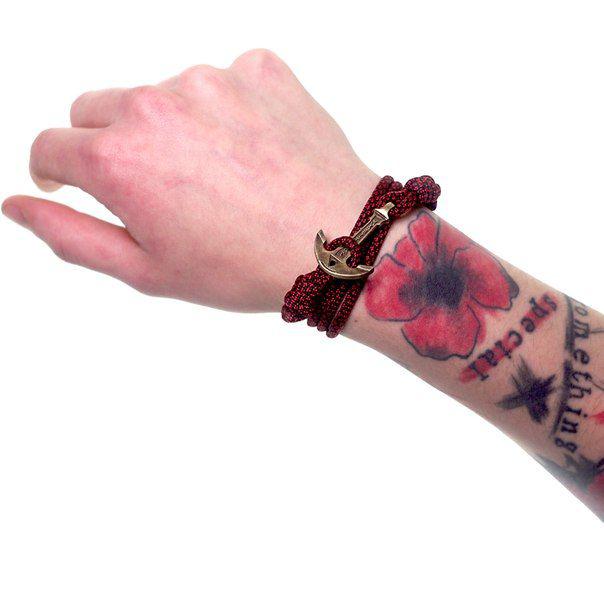 Браслет з якорем Anchorstuff - Maritime sail Imperial Red Diamonds паракорд