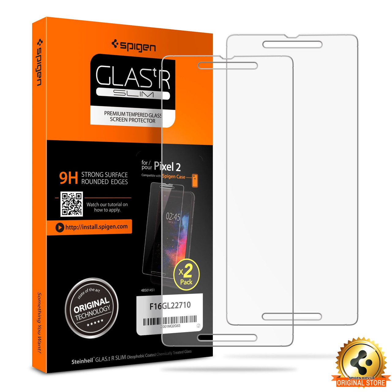 Захисне скло Spigen для Google Pixel 2, 2 шт (F16GL22710)