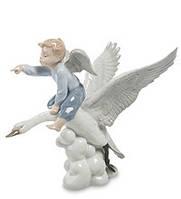 Порцелянова фігурка Ангел на лебеді Pavone JP-22/2