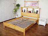 Деревянная полуторная кровать с полками в изголовье из массива натурального дерева "Комби" от производителя
