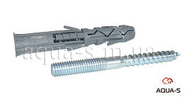 Шпилька комбінована Квадо (шуруп-гвинт) з розпірним дюбелем M8x100 мм