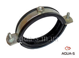 Хомут сантехнічний Квадо для труб (з гумовим вкладнем) DN 3" (M8) 87-91 мм.