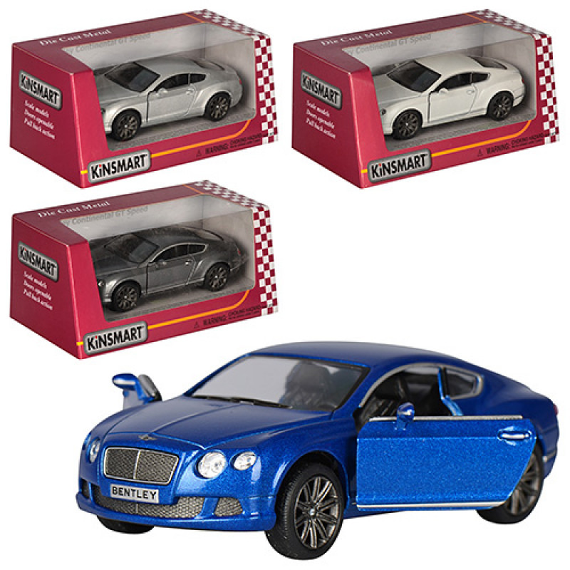Машинка "Bentley Continental GT 2012" Kinsmart KT 5369 W, метал, інерційна, 12,5 см, 1:38