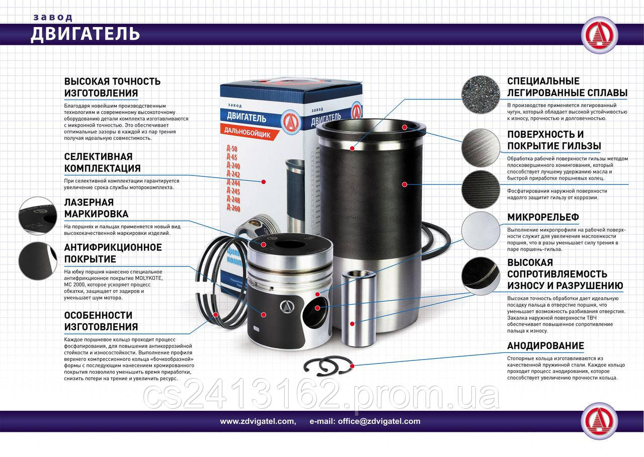 Поршневая группа Д 240,Д65 МТЗ,ЮМЗ (4 канавки)"ДАЛЬНОБОЙЩИК" - фото 9 - id-p543361122