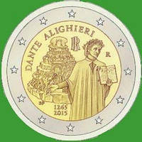 Італія 2 євро 2015 р. 750 років від дня годування Данте Алегорігорі. UNC