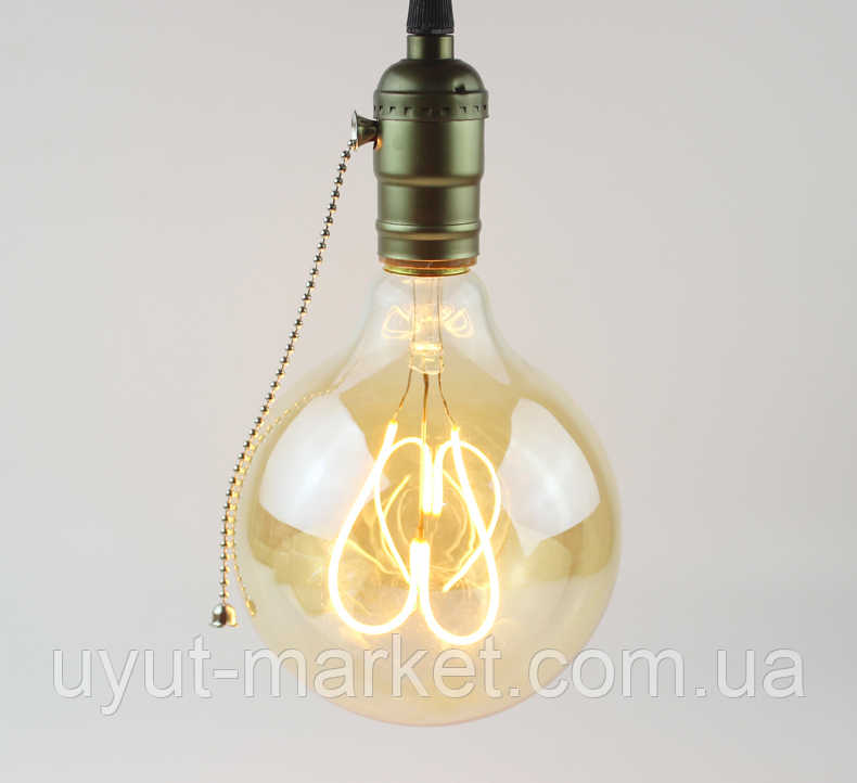 Лампа Едісона світлодіодна G125 4W куля димована "серце", фото 1