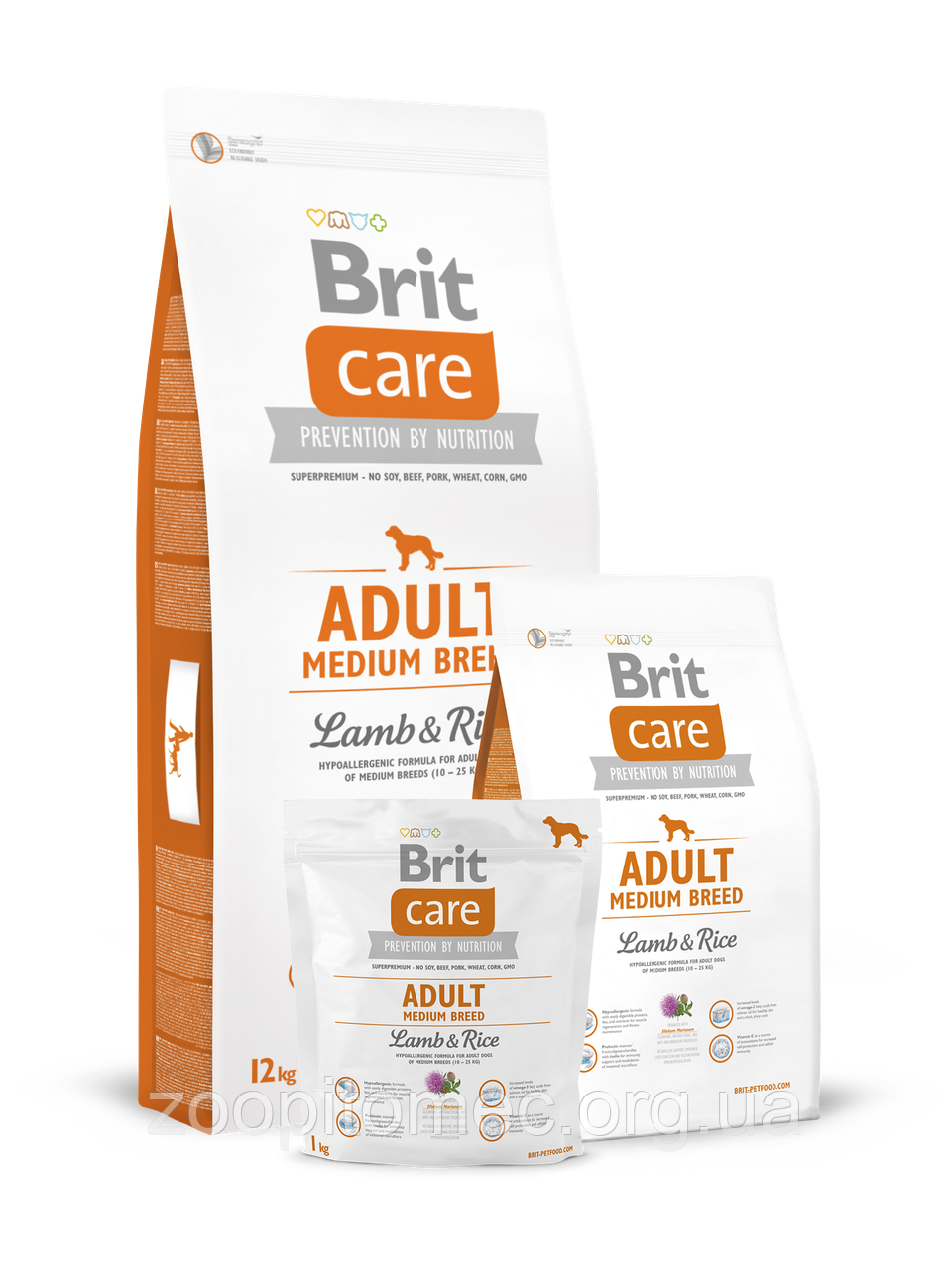 Корм Brit Care (Брит Кеа) Adult Medium Breed Lamb Rice для дорослих собак середніх порід ягня з рисом, 12 кг