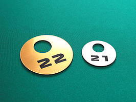 Номерок для раздевалок пластиковый 40х40 мм, односторонний Ташута  (21-72060-01)