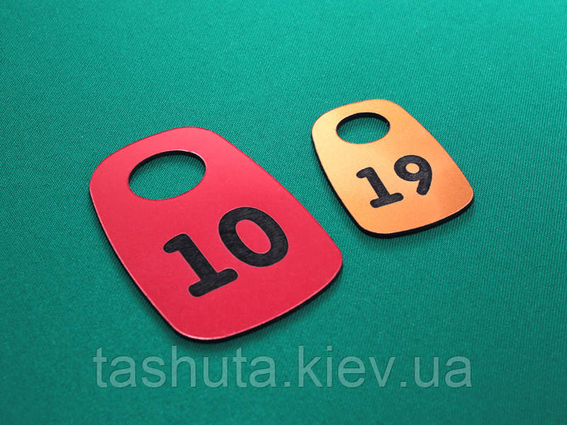 Номерок для ключей пластиковый 35х50 мм, односторонний Ташута  (21-72051-01)