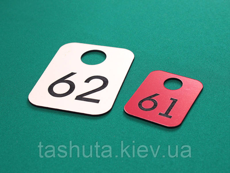 Номерок пластиковый в гардероб 40х50 мм, двухсторонний Ташута  (21-72031-02)