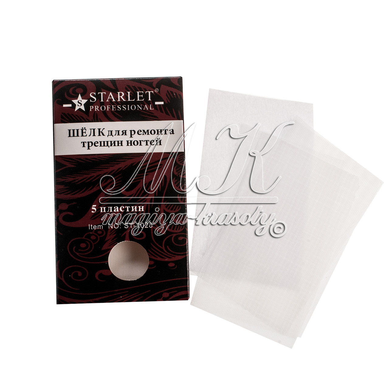Шовк для ремонту нігтів, паковання 5 пластин