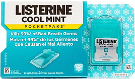 Смужки для освіження дихання Listerine PocketPaks Breath Strips Cool Mint 24 пластинки