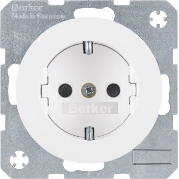 Розетка 2к+з з захистом контактів, полярна білизна, Berker R. 1/R. 3