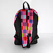 Жіночий рюкзак рожевий піксель, прикольний, місткий на кожен день текстиль водонепроникний, фото 8