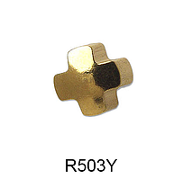 Сережки-голки Форми STUDEX Хрестик (золото) 3мм (медична сталь)