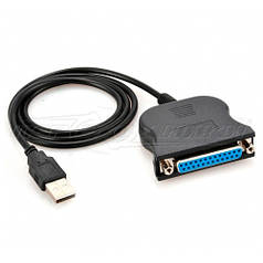 Кабель USB 2.0 to LPT DB25 паралельний порт IEEE 1284 25pin, 0.8 м