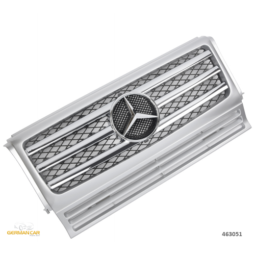 Решітка радіатора Mercedes W463 стиль G55 AMG (срібло + хром)