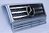 Решітка радіатора Mercedes W463 стиль G55 AMG (срібло + хром), фото 3