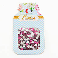 Набір страз-сердечок, яскраво-рожевого кольору, 8 грам.