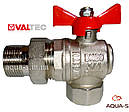 Кран зі сгоном Valtec BASE DN 3/4" (PN 40) кутовий з червоною ручкою (Італія) VT.228.N.05, фото 2