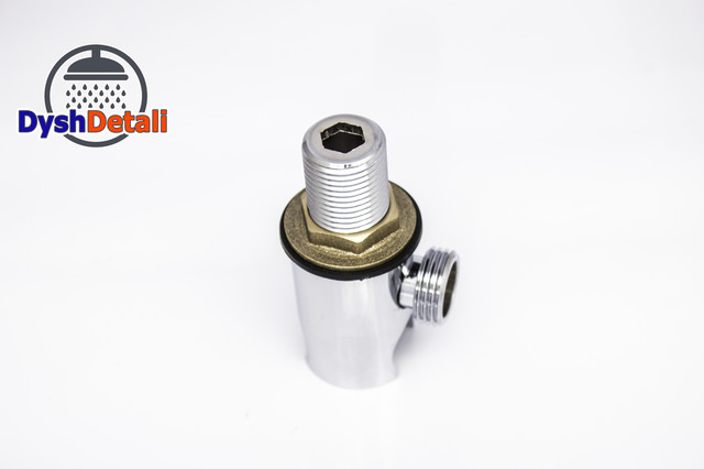  Куточок хромований, латунний ( УД-23 ) з тримачем під лійку.